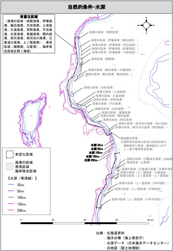 Hiyama offshore wind water depth