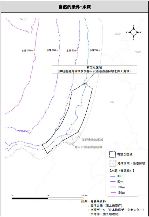 Tsugaru offshore wind water depth