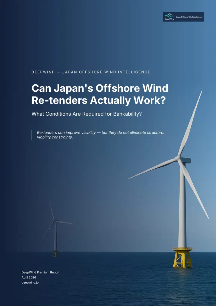 Cover of Can Japan's Offshore Wind Re-tenders Actually Work, DeepWind Premium Report, April 2026
