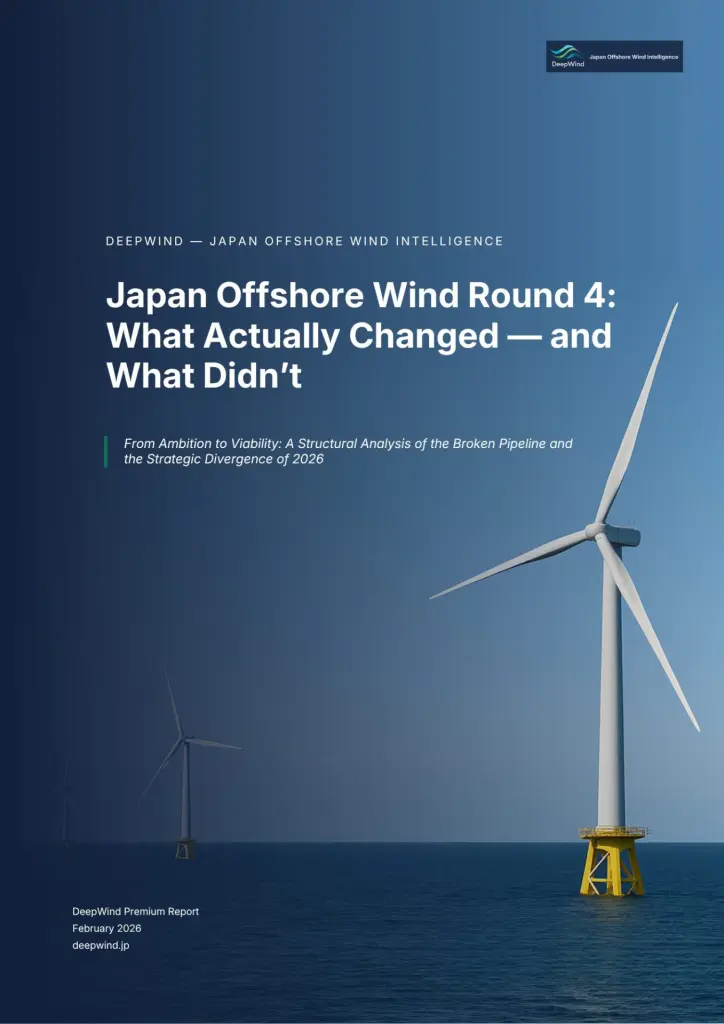 Cover of Japan Offshore Wind Round 4, DeepWind Premium Report, February 2026