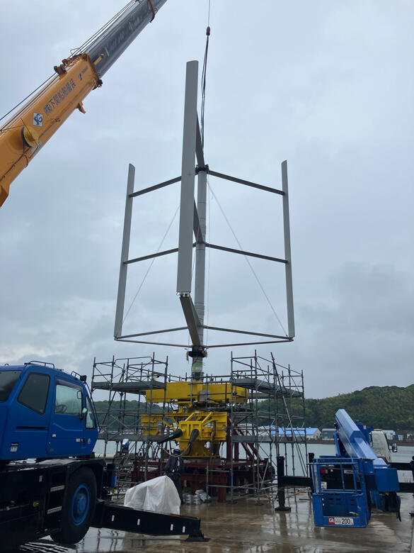 海上設置に先立って実施されたFAWT小型実験機の陸上試験